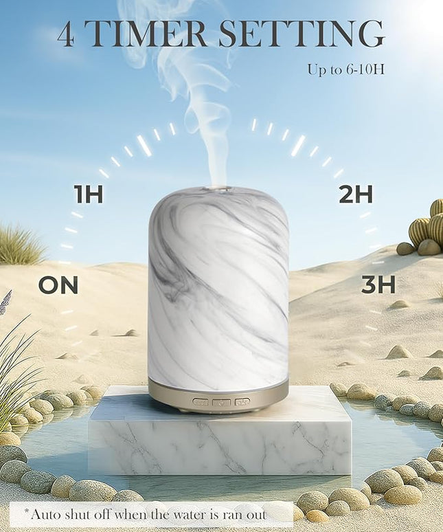 Essential Oil Diffuser – 2.4MHz Ultrasonic Aromatherapy Diffuser, Health Night Light, Timer & Auto Shut-Off, BPA-Free, 120ml Aroma Diffuser for Home, Office, Spa, Yoga, Hotel