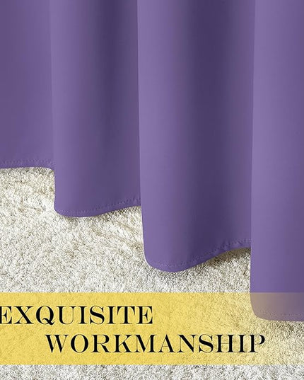 NICETOWN Room Divider Curtain 132 Inches Long, Wide Blackout Sliding Door Curtain for Bedroom, Room Darkening Privacy Window Curtain for Patio Door (1 Panel Set, Lilac Purple, 80 x 132 Inch)