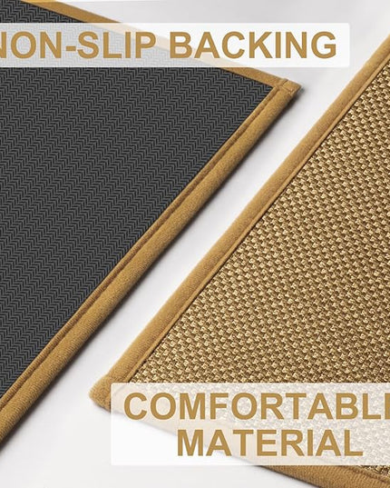 LEKEEPGO Door Mat 17"x29", Low-Profile Door Mat Indoor Entrance, Non Slip Rubber Backing Front Doormat Washable Absorbent Inside Indoor Resist Dirt Entryway Mat, Light Brown