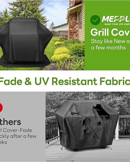 Grill Cover 65 Inch & Under Grill Mat,Waterproof Fade Resistant Anti-UV Barbecue Grill Cover & Weather Protection BBQ Cover for Griddle Outdoor,Compatible with Weber Nexgrill Charbroil Grill
