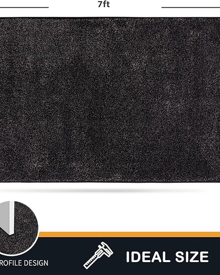 PURRUGS Easy Care Area Rug 4.5ft x 7ft, Non-Slip Washable Entryway Rug, Dog Door Mat, Stain Resistant Accent Rug for Hallway, Living Room, Bedroom and Mudroom, Charcoal