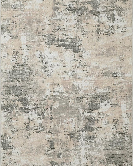 Modern Abstract 2x3 Area Rug Non Slip Non Shedding Low Pile Stain Resistant Rug for Entryway Kitchen Bedroom,Grey Yellow