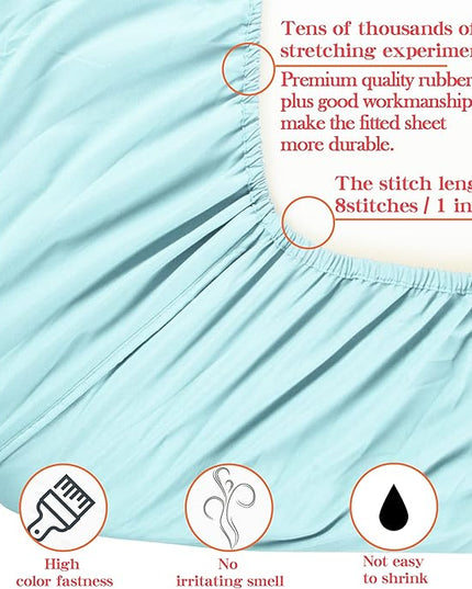 NTBAY Toddler Bedding Set - 4 Piece Soft and Breathable Crib Bedding Set for Boys and Girls, Includes Quilted Comforter, Fitted Sheet, Flat Top Sheet and Envelope Pillowcase, Aqua