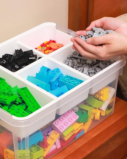 Citylife 17 QT Plastic Storage Box with Removable Tray Craft Organizers and Storage Clear Storage Container for Organizing Bead, Tool, Sewing, Playdoh