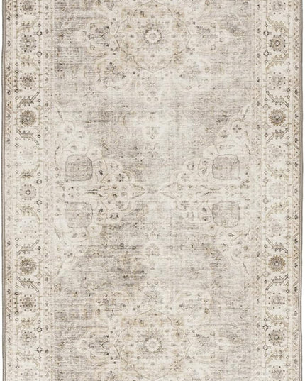 ReaLife Rugs Machine Washable Area Rug Runner - Living Room Bedroom Bathroom Kitchen Entryway Office - Padded Low Pile Stain Resistant Premium - Boho Farmhouse Vintage - Joy - Beige Ivory 2'6" x 6'