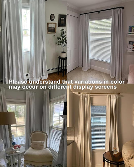 Vision Home White Pinch Pleated Full Blackout Curtains 60 inch Wide Thermal Insulated Window Panels 108 inch for Bedroom Living Room Darkening Pinch Pleat Drapes with Hooks Back Tab 9 FT 60"Wx108"Lx1