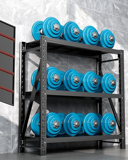 Garage Shelving Unit Rustproof 50“W Heavy Duty Storage Shelves Easy Assembly 3 Tier Adjustable Metal Steel Utility Shelf Rack Garage Storage Organize for Tools Basement,Warehouse