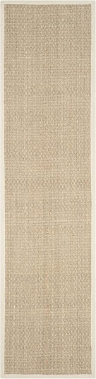 SAFAVIEH Natural Fiber Collection Runner Rug - 2'6" x 10', Natural & Ivory, Seagrass, Basketweave Pattern with Border (NF114J)