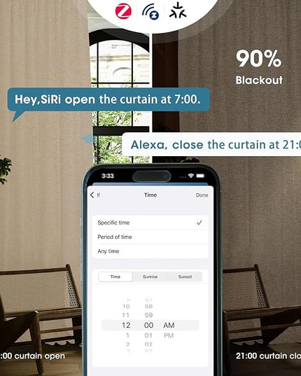 SmartWings Automatic Curtain Opener with Drapery, Motorized Vertical Blinds with Remote, Electric Closet Doors Sliding Panels Compatible with Alexa Google Homekit, 90% Blackout Wheat