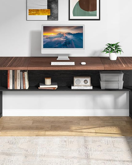Tribesigns Office Desk with Drawers Sets, 63 inches L Shaped Computer Desk with Mobile File Cabinet,Big Executive Desk for Home Office Furniture Sets (Dark Brown, 63-inch)