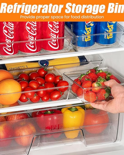9 Pack Clear Plastic Drawer Organizer Set, Acrylic Non Slip Non Cracking Kitchen Drawer Storage Tray Large Size Divider, Multifunctional Storage for Cosmetics, Bathroom, Tools, Kitchen and Office