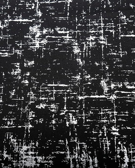 Taisier Home Black & Silver Glittering Geometric Dots Curtains 108" - Room Darkening Privacy Drapes, Set of 2 Silver Foil Print Linen Panels with Sparkling Accents for Bedroom Living Room Decor