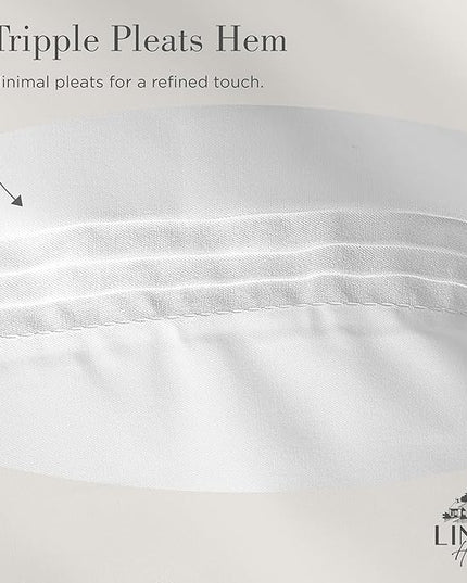 Linen Home 100% Cotton Percale Triple Pleat Hem Pillowcases King Size, White, 2 Pieces of Pillow Case, Crisp and Cool Strong Bed Linen, 20 inches X 40 inches