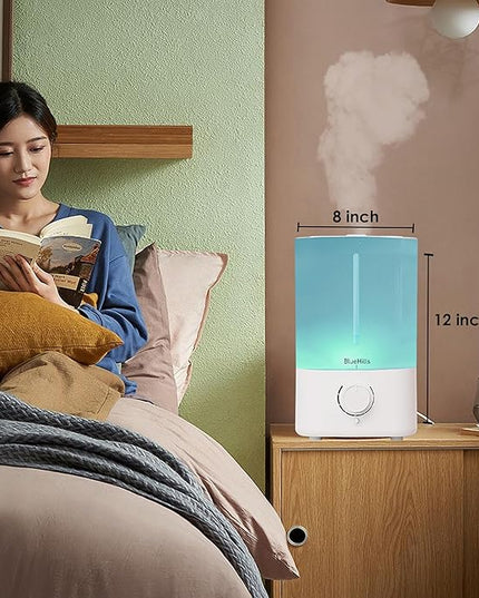 BlueHills Premium 5000 ML XL Essential Oil Diffuser Humidifier Large Room Huge Coverage Area 5 Liter Big Capacity High Mist Output 100 Hours Long Run Time Aroma Diffuser White G501