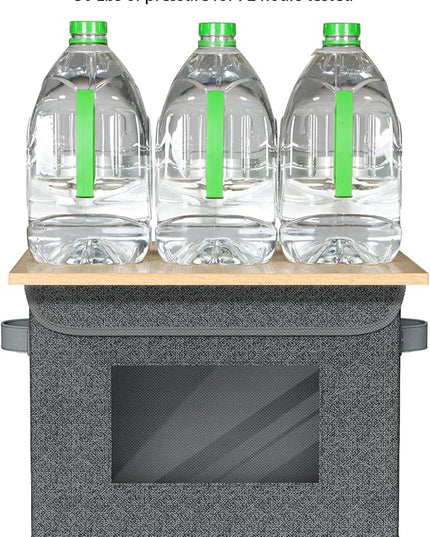 Univivi Fabric Foldable Storage Boxes with Lids [4-Pack] Large Stackable Storage Bins, Closet Organizers and Storage Cube Storage Organizer for Home, Office, Bedroom (Black, 17“ x 12” x 12")