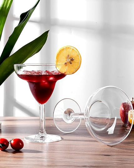 KOXIN-KARLU Classic 12 ounce Plastic Margarita Glasses Acrylic Glasses, set of 6 Clear