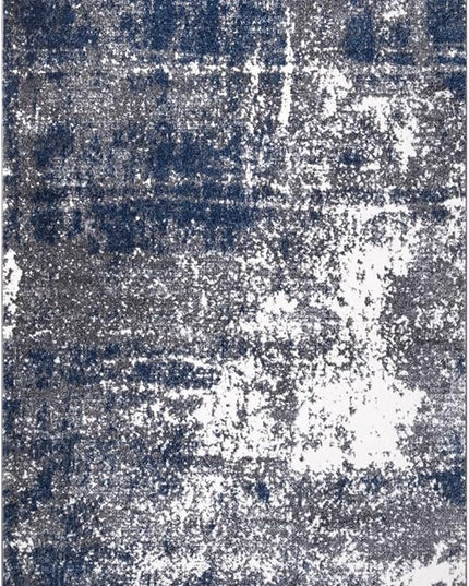Keen Home Design Area Rugs - 6x9 Non-Shedding, Abstract Rugs for Kitchen, Living Room, Bedroom, Dining Room, Entryway - Size: 5'11" x 9'2", Navy/Grey/White