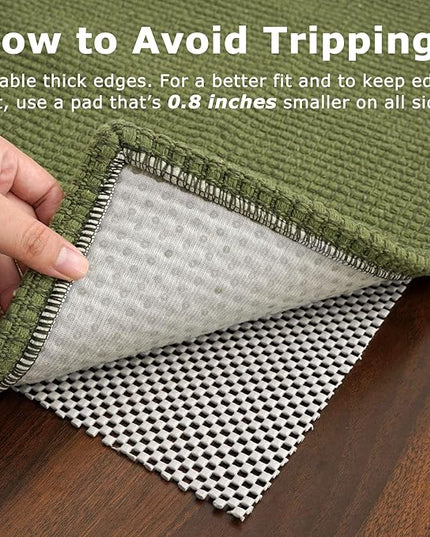 KOZYFLY Long Runners for Hallways 2x12 ft Washable Kitchen Runner Non Slip Rubber Backed Hallway Rugs Cotton Entryway Runner Rug Floor Carpet for Indoor Hall, Kitchen, Bright Green/Earthy Green