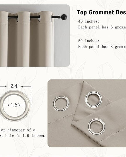 Simplebrand Stone Short Kitchen Curtains 24 Inch Length 2 Panels Set, Small Windows Room Darkening Curtain for Bathroom, Cabinet, Basement, RV Camper, Thermal Insulated Short Drapes, 40 x 24 Inch