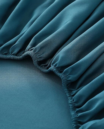 Cottolester Boho Comforter Set California King Size 8 Pieces, Teal Blue Comforter Bohemian Striped Bed in A Bag, Soft Microfiber Bedding Set for All Seasons