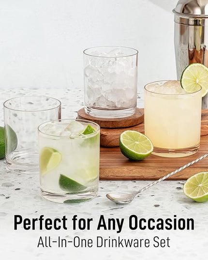 Zulay Kitchen Acrylic Glasses Drinkware - 6 Piece Unbreakable Plastic Tumblers - BPA-Free, Reusable Plastic Drinking Glasses for Home & Outdoors - Stackable, Lead-Free & Dishwasher Safe - (12 oz)