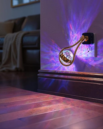 Briignite RGB Night Lights Plug into Wall, Color Changing Nightlight with Dusk to Dawn Sensor, 330° Rotating Night Light with Waterdrop Design, Ideal for Bedroom, Living Room, Home Decor, 2pack