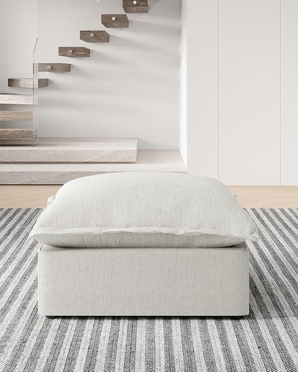 Ottoman,Down Fill Comfort Footrest,L Shape U Shape Cloud Modular Sectional Sofa for Living Room,Apartment,Office,Gray