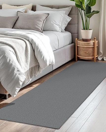 KOZYFLY Washable Runner Rug 2x7 ft Hallway Runner Non Slip Rubber Backed Kitchen Runner Rugs Bobo Entryway Runner Indoor, Carpet Runners for Hall Entrance Bedroom, Grey