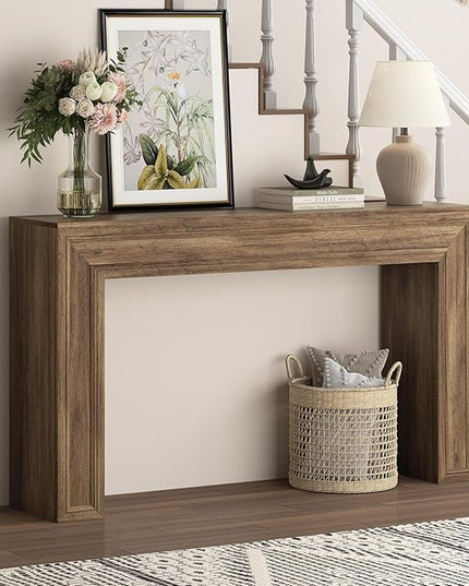 Rresyet 55 Inch Long Console Table, Sofa Table Behind Sofa, Wooden Entryway Table, Farmhouse Entryway Table for Entry, Hallway, Living Room (Wood)