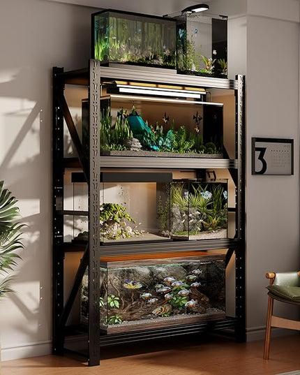 32" W Garage Shelving,4-Tier Heavy Duty Storage Shelves Unit with Adjustable Metal Shelf for Warehouse,Basement,Workshop,3000LBS,32" W x 20" D x 63" H,Black