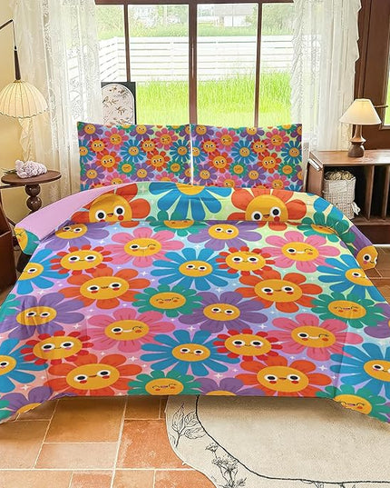 Full Size Bedding Sets Kids Bedding Sets for Girls, Galaxy Bedding 5 Pieces Bed in A Bag Full Size, Glitter Colorful Comforter for Girls