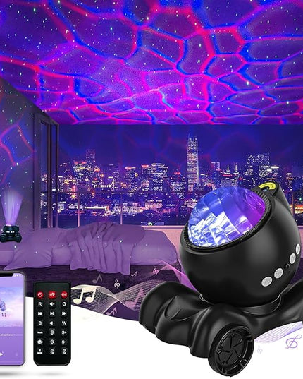 ENOKIK Star Projector, Galaxy Projector Built-in Bluetooth Speaker and 8 White Noise, Night Light for Kids Adults, Aurora Nebula Lamp for Home Decor/Relaxation/Party/Music/Gift (Black)