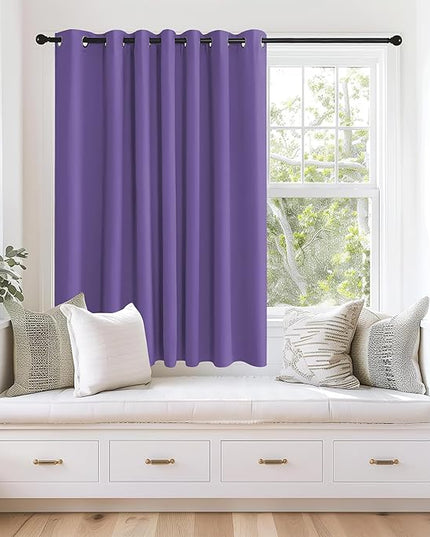 NICETOWN Blackout Curtains 63 inches Long for Living Room Bedroom, Grommet Thermal Insulated Room Divider Drape Window Treatment for Sliding Patio Door, W100 x L63, 1 Panel, Lilac Purple
