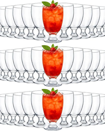 Patelai Set of 48 Clear Glasses 10.5 oz Water Goblet Glass Stemmed Water Glasses for Juice Wine Beer Tea Milk Cold Beverages Drinks Dishwasher Safe