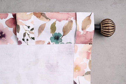 Maison d' Hermine Curtains for Living Room 100% Cotton 96 inch Length One Panel Light Filtering Curtains for Bedroom Windows with Rod and Loop Pockets Drapes (Blossom Florie, 50" W x 96" L)