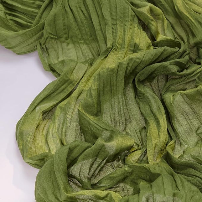 Socomi 6pcs Olive Green Christmas Cheesecloth Table Runner Boho Rustic Gauze 120 inch 10FT Cheese Cloth Runner for Wedding Party Baby Shower Birthday Home Decor Holiday Decorations