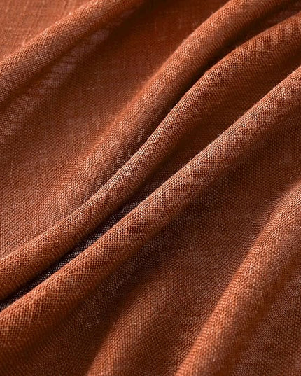 MIULEE Burnt Orange Curtains 72 Inch Length for Bedroom Living Room, Soft Textured Window Drapes Terracotta Rust Boho Fall Decor Semi Sheer Light Filtering Back Tab Rod Pocket Modern, 2 Panels