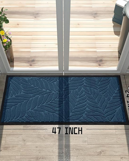 Yimobra 47x24 Large Door Mat Outdoor Indoor, All-Season Waterproof Door Mat Outside Entrance, All-Weather Non-Slip Outside Doormat for Garage Patio Entryway, Blue