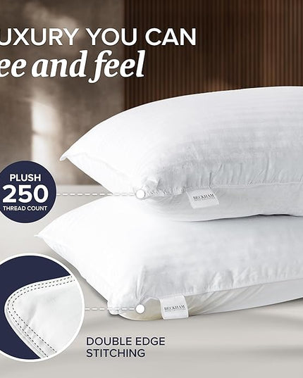 Beckham Hotel Collection Bed Pillows Standard/Queen Size Set of 2 - Original Soft Down Alternative Pillow for Sleeping - Soft Support for Back, Stomach or Side Sleepers