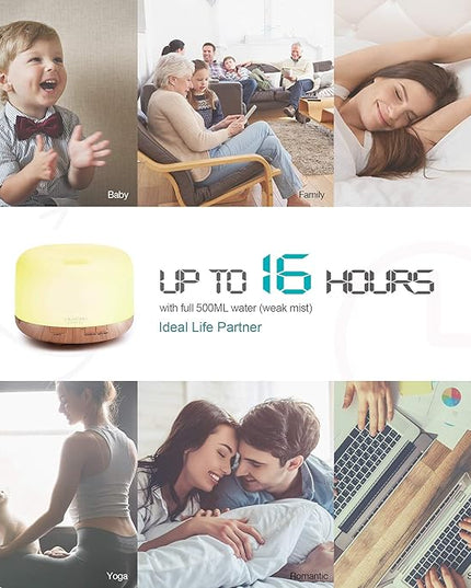 ASAKUKI Smart Wi-Fi Essential Oil Diffuser, App and Voice Control Compatible with Alexa, 500ml Aromatherapy Humidifier for Relaxing Atmosphere in Home Office Bedroom Gold