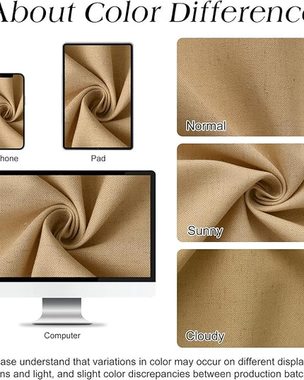 Naturoom Gold Yellow 54 Inch Shower Curtain - Stall Narrow Half Linen Ultra Thick Fabric Shower Curtain Set with Hooks, Boho Farmhouse Rustic RV Camper Bath Curtains for Bathroom, 54x78