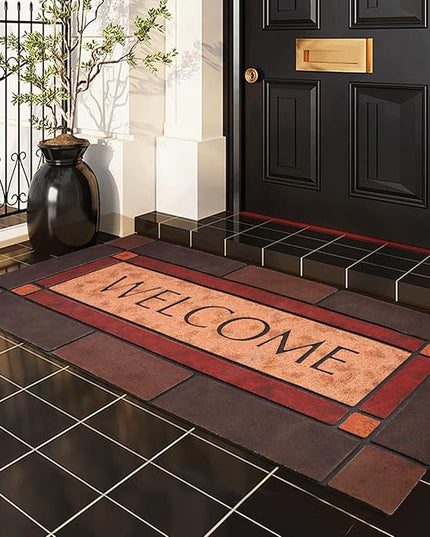 Large 47"x22" Heavy Duty Welcome Mat Outdoor with Non-Slip Rubber Backing - Durable Outdoor Door Mat for Front Door Entrance, Garage, Patio & High Traffic Areas（Welcome - Style3）