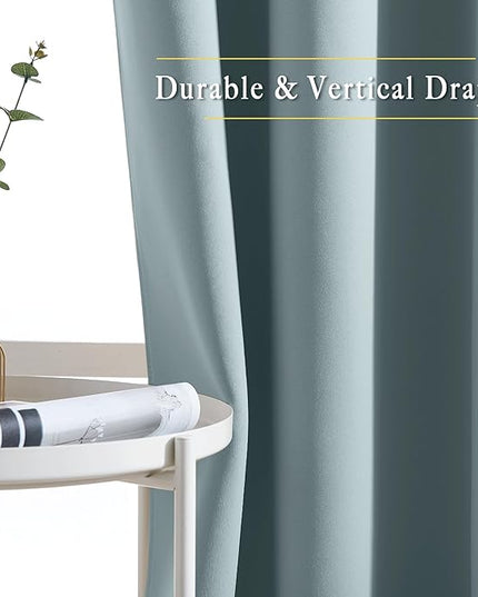 NICETOWN Living Room Curtains for Windows 84 inch Long - Stormy Sea Decorative Grommet Room Darkening Window Treatments for Bedroom/Porch, 2 Panels = 104" Wide