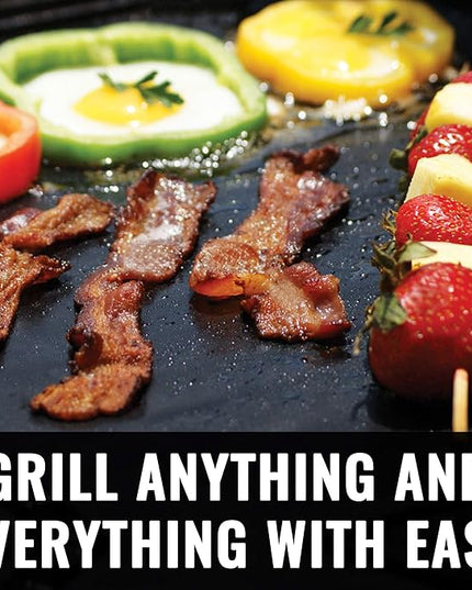 Grillaholics BBQ Grill Mat Heavy - 600 Degree Max Temperature Grilling Sheets - Set of 2 Grill Mats Non Stick - Lifetime Manufacturer Warranty