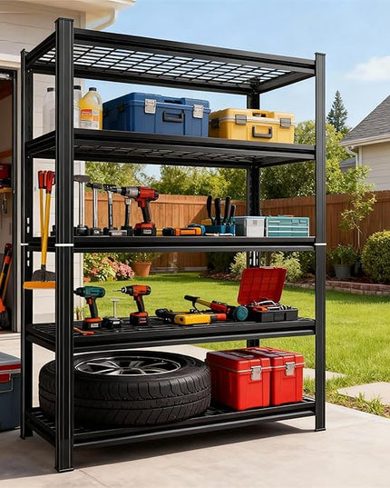 72''H Wire Shelving Unit, 3020 Lbs Heavy-Duty Garage Storage Shelves, 5-Tier Adjustable Reinforced Shelves for Laundry Rooms, Basements, Kitchens&Outdoor (36''W*16''D*72''H, 5-TIER-wire shelving)