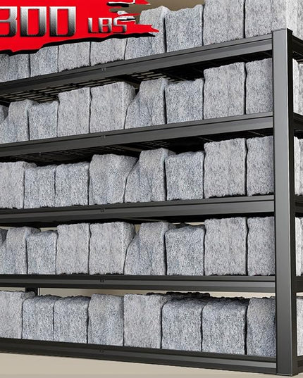 68" Wide Heavy Duty Garage Shelving Units, 5-Tier Deep Storage Shelves,Black Metal Garage Shelves,Steel Shelf,Large Storage Rack,Industrial Shelving for Shop, 68" W x 24" D x 84" H,2 Pack