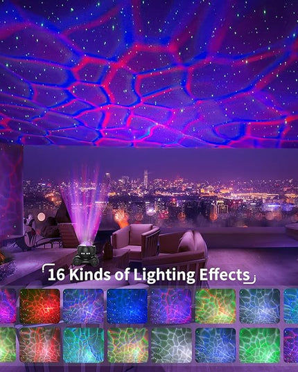 ENOKIK Star Projector, Galaxy Projector Built-in Bluetooth Speaker and 8 White Noise, Night Light for Kids Adults, Aurora Nebula Lamp for Home Decor/Relaxation/Party/Music/Gift (Black)