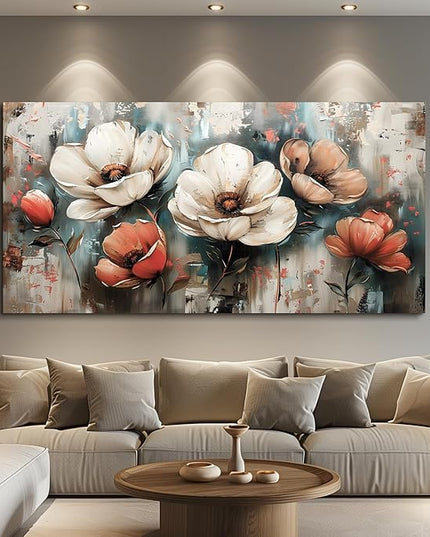 FUHAIHUA Canvas Decor For Living Room Large Wall Art For Office Bedroom Decorations Flowers Landscape Paintings Boho Pictures Artwork Aesthetic Posters Ready To Hang Home Decor 30x60 In