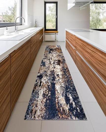Keen Home Design Area Rugs - 2x18 Non-Shedding, Abstract Rugs for Kitchen, Living Room, Bedroom, Dining Room, Entryway - Size: 2'8" x 18', Multi