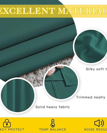 NICETOWN Bedroom Window Blackout Curtain Panel - Home Decoration Thermal Insulated Blackout Drape/Drapery for Loft, Guestroom (Hunter Green, 1 Panel, 80 x 84 inch)